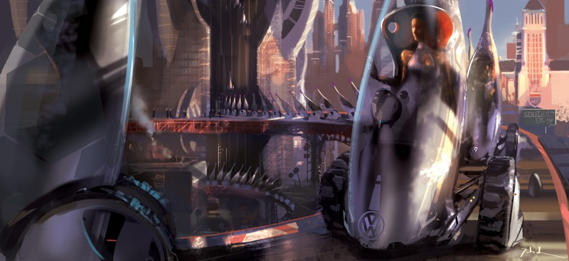Illustration for article titled Volkswagen Slipstream Is Mix Between Car, Segway and Star Trekish Pod